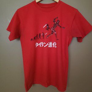 Anime Attack on Titan Evolution/Transformation Red Tee Size Small - Used